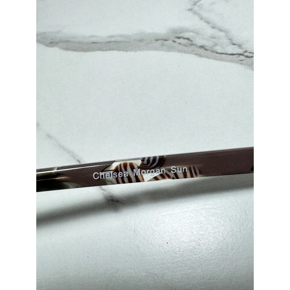 Chelsea Morgan CMS 20215 Brown Black Zebra Print Cat Eye Eyeglasses 56-15-145